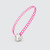 Pink bracelet with silver heart clasp