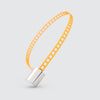 Orange bracelet with silver cirlce clasp