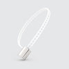 White bracelet with silver cirlce clasp
