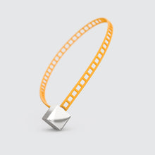  Orange bracelet with silver cube clasp