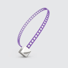 Purple bracelet with silver cube clasp