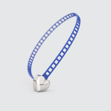  Blue bracelet with silver heart clasp