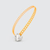 Orange bracelet with silver heart clasp