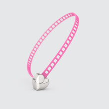  Pink bracelet with silver heart clasp