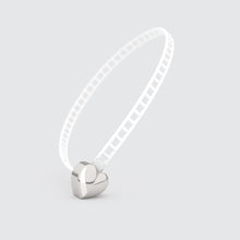 White bracelet with silver heart clasp
