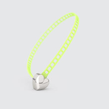  Yellow bracelet with silver heart clasp