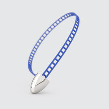  Blue bracelet with silver rocket clasp