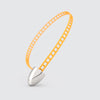 Orange bracelet with silver rocket clasp