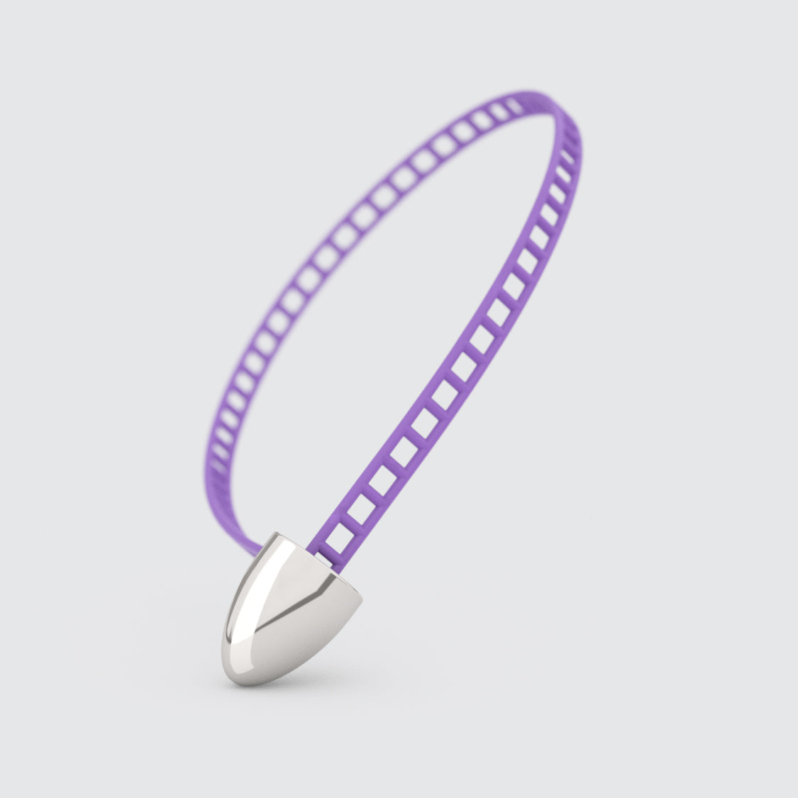 Purple bracelet with silver rocket clasp